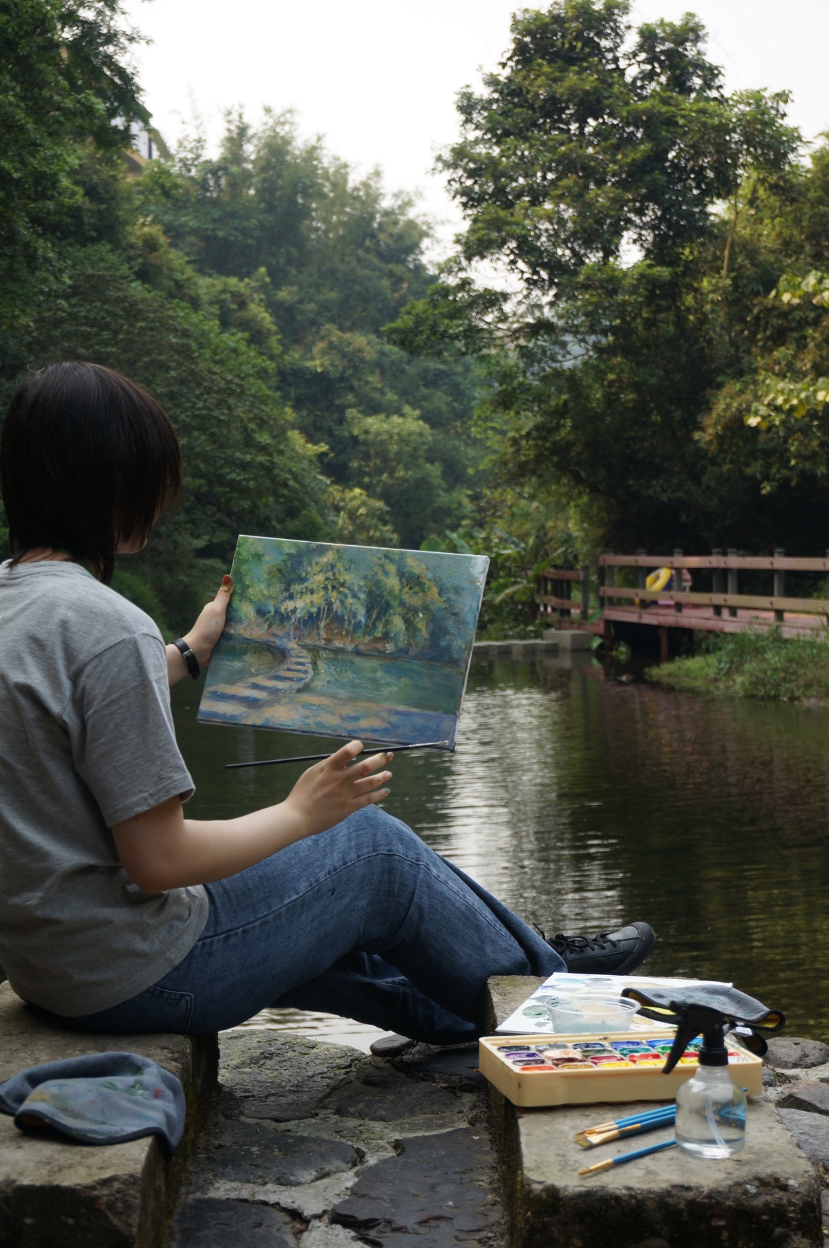 胡澄欣同學寫生過程